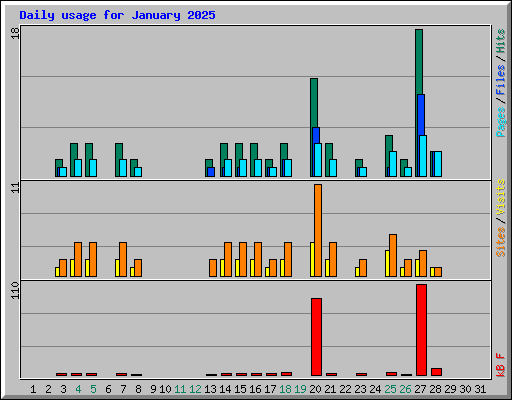 Daily usage for January 2025