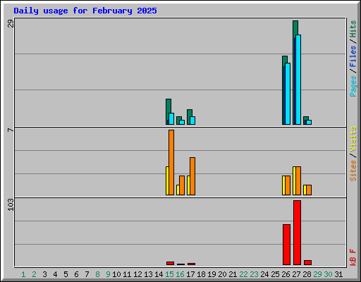 Daily usage for February 2025