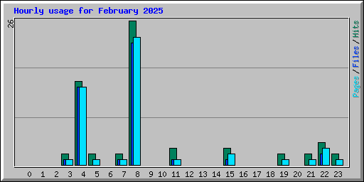 Hourly usage for February 2025