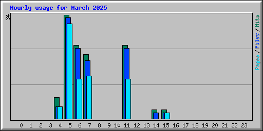 Hourly usage for March 2025