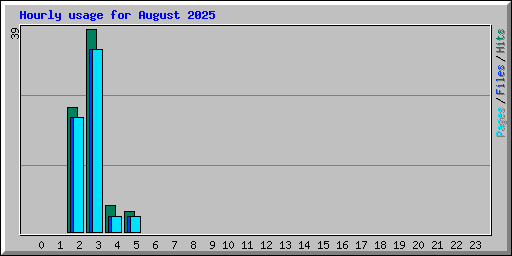 Hourly usage for August 2025